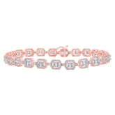 4CTW-DIA NK SQUARE BAGUETTE MENS BRACELET (8 INCH)